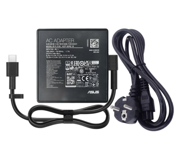 Original 90W USB-C Asus ExpertBook B5 OLED B5602 B5602F Adaptador AC Carregador + Cabo