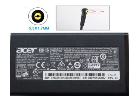 Original 65W Acer TravelMate 8471-353G25N Adaptador Carregador