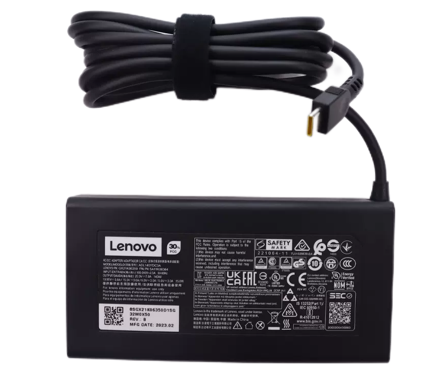 Original 20V 7A 140W USB-C Lenovo Slim Pro 7 14ARP8 Adaptador Carregador + Cabo